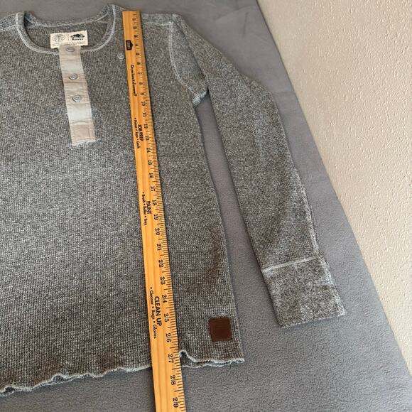 Roots x Tom Thomson Long Sleeve Thermal Mens M Gray Canada Outdoor Cotton Blend - Picture 10 of 13